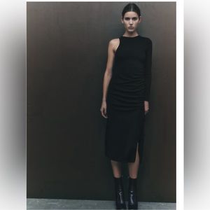 ZARA DRAPED ASYMMETRIC DRESS